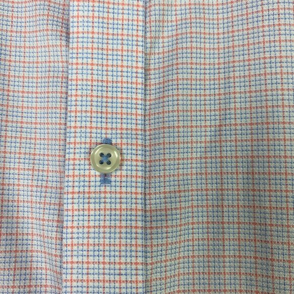 Twillory Shirt Men's 16.5 32/33 White Blue Pink Button Down Performance Non Iron - Picture 3 of 14